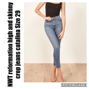NWT reformation high and skinny crop jeans catalina Size 29